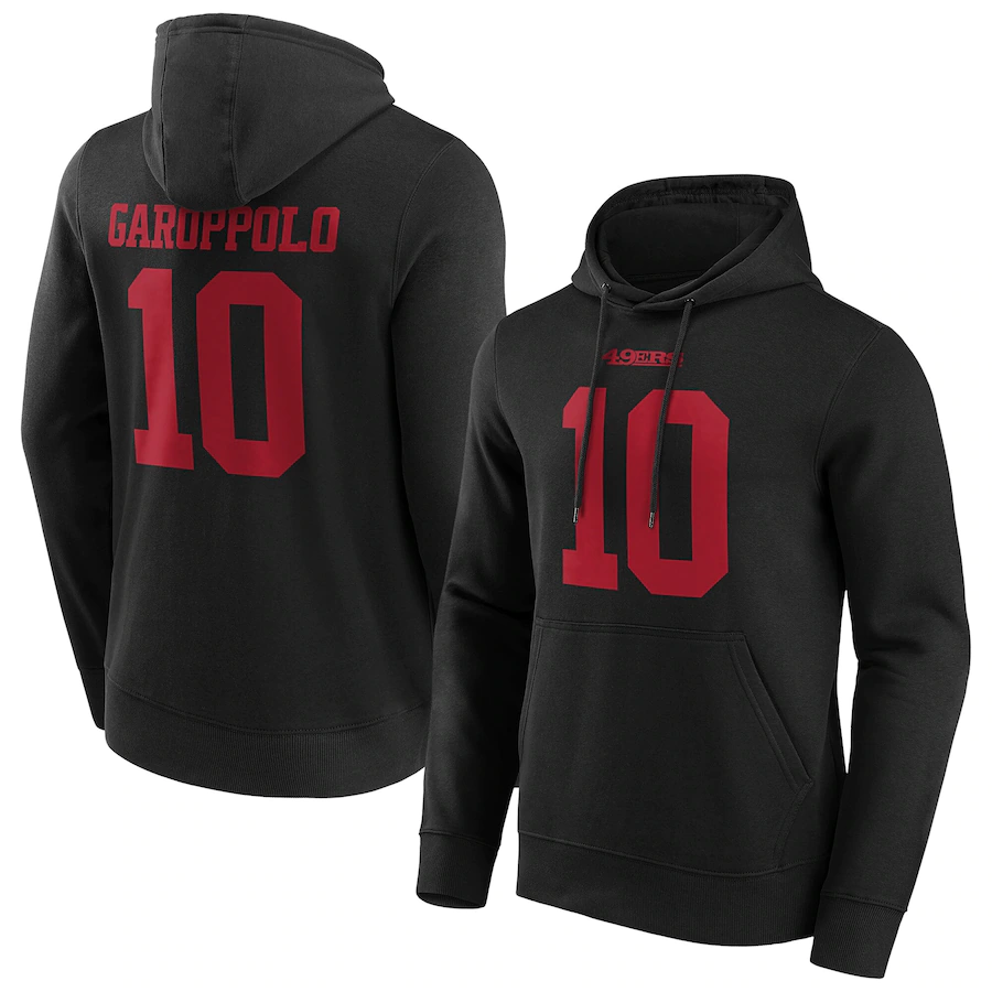 Men's San Francisco 49ers #10 Jimmy Garoppolo Black Hoodie Men's San Francisco 49ers #10 Jimmy Garoppolo Black Hoodie